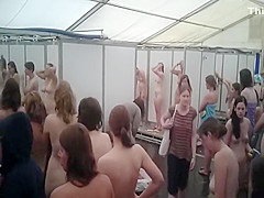 Fit babe spied nude in shower