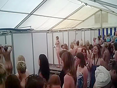Fit babe spied nude in shower