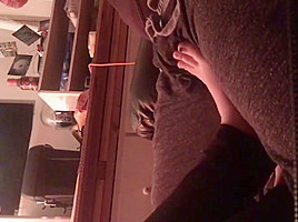 Foot tease and handjob cum