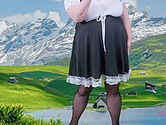 Frau Big Tits In The Alps For Oktoberfest - Mature Bbw Celebrating By Flashing Her Huge Tits And Ass