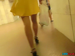 Free upskirt videos of a chubby amateur woman