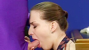 Frisky Beauty Gets Sperm Load On Her Face Eating All The Cum