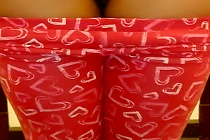 Full spandex ass play strip tease shemale leggings