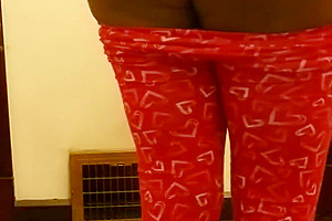 Full spandex ass play strip tease shemale leggings