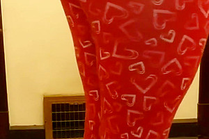 Full spandex ass play strip tease shemale leggings