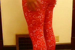 Full spandex ass play strip tease shemale leggings