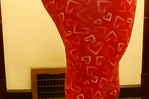 Full spandex ass play strip tease shemale leggings