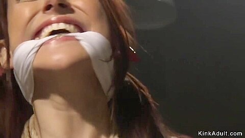 Gagged And Clamped Lesbian Gets Anal