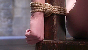 Gagging bondage sub flogged and pussytoyed