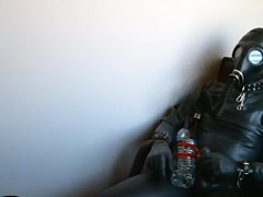 Gas mask breath play and bubble bottle