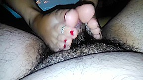Geovana Hot Red Toes Footjob