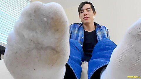 Giant Roommate Gives You a Foot Job - Aiden Valentine