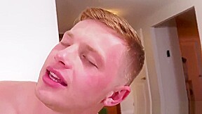 Ginger dude getting tag teamed by big cocked muscular black