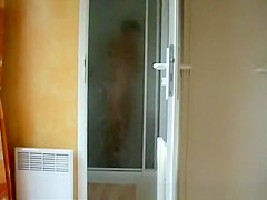 Girl having shower