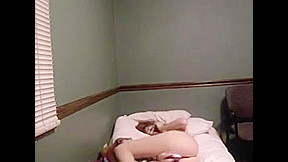 Girl in her bedroom with her boyfriend on the phone 1