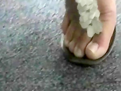 Girls feet at office,