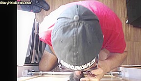 Gloryhole IR BJ DILF barebacked at home after gloryhole BJ