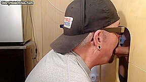 Gloryhole amateur DILF loves sucking BFs dick at home