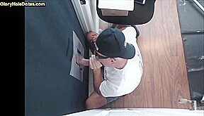 Gloryhole barebacked DILF sucks cock in amateur home video