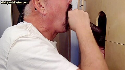 Gloryhole mature gay sucks and black meat in amateur closeup