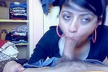 Gorgeous Indian chick cock sucking for a load of thick jizz