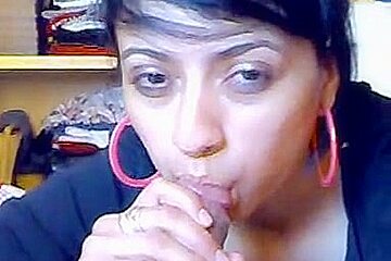 Gorgeous Indian chick cock sucking for a load of thick jizz