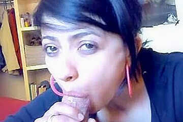 Gorgeous Indian chick cock sucking for a load of thick jizz