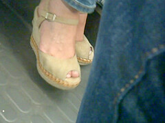 Gorgeous Mature Feet In Wedges Heels