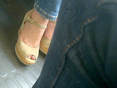 Gorgeous Mature Feet In Wedges Heels