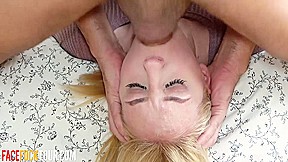 Gorgeous blonde has no gag reflex when thrusted a huge cock in her mouth