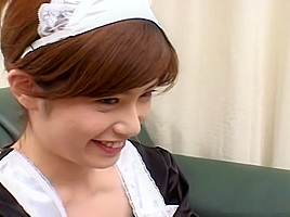 Gorgeous house maid helps her master to ejaculate
