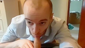 Guy getting sucked by good looking skinhead 