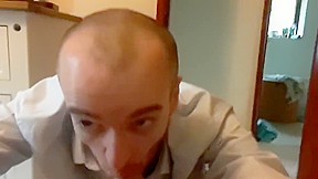 Guy getting sucked by good looking skinhead 