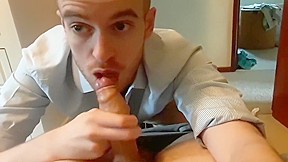 Guy getting sucked by good looking skinhead 