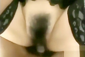 Hairy Japanese Girl Wearing Stockings