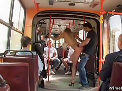 Handcuffed Blond Butt Sex Screwed In Public Bus - Donna Bell