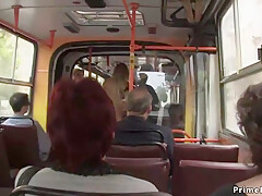 Handcuffed Blond Butt Sex Screwed In Public Bus - Donna Bell