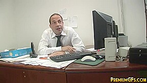 Handjob slut jerking big white cock