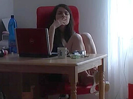 Handsome teen 18+ tart in handjob porn video