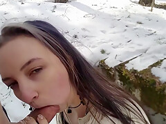 Have Been Noticed During Doing Blowjob In Forest And Continued!