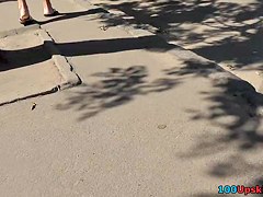 Hawt redhead playgirl in street uskirt vid