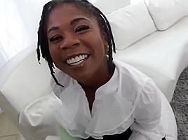 Hazel Grace is a delicious, ebony babe who likes to have casual sex with her white roommate