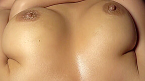 He Jerks Off With My Tits And Ends Up Cumming Very Thick And White On Them