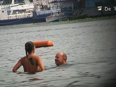 Hidden beach camera video of attractive nudist men and women