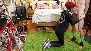Hipster Girl Sucks Cock In Converse Sneakers