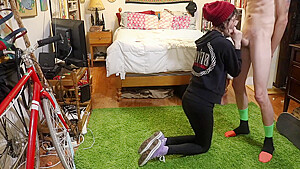 Hipster Girl Sucks Cock In Converse Sneakers