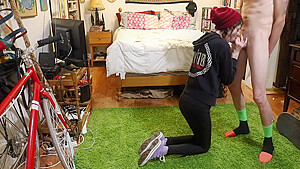 Hipster Girl Sucks Cock In Converse Sneakers