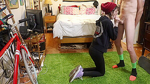 Hipster Girl Sucks Cock In Converse Sneakers
