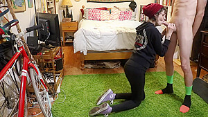 Hipster Girl Sucks Cock In Converse Sneakers