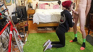 Hipster Girl Sucks Cock In Converse Sneakers